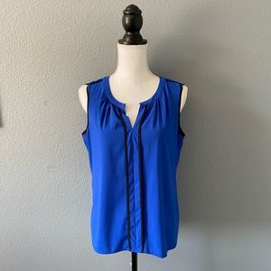 Calvin Klein Royal Blue/Black Sleeveless Blouse L